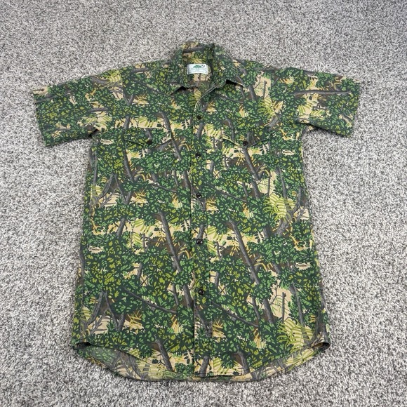 Bushlan Other - Vintage Bushlan Tree Camo Shirt Mens Medium Long Button Up USA Made 80s